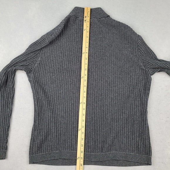 English Laundry Sweater Men's Large Gray Black Pullover 1/4 Zip Long Sleeve - Picture 11 of 12